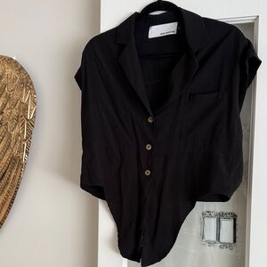 Pink Martini Classic Black Button Down Shirt